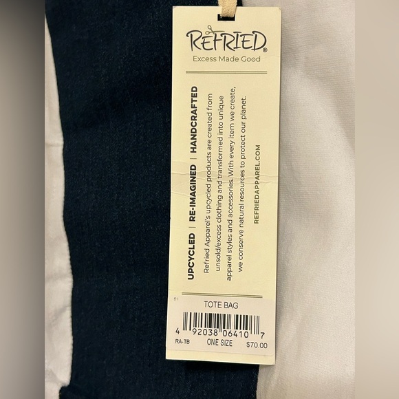 NWT Refried Apparel One Of A Kind Handmade Recycled Fabric Tote Bag - Picture 7 of 8